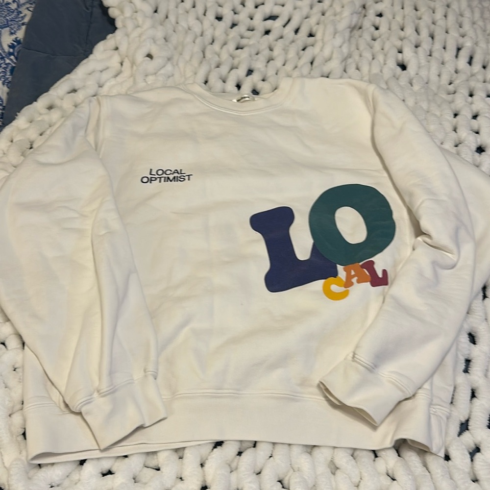 Madhappy Limited Edition Local Optimist White Crewneck Sweatshirt